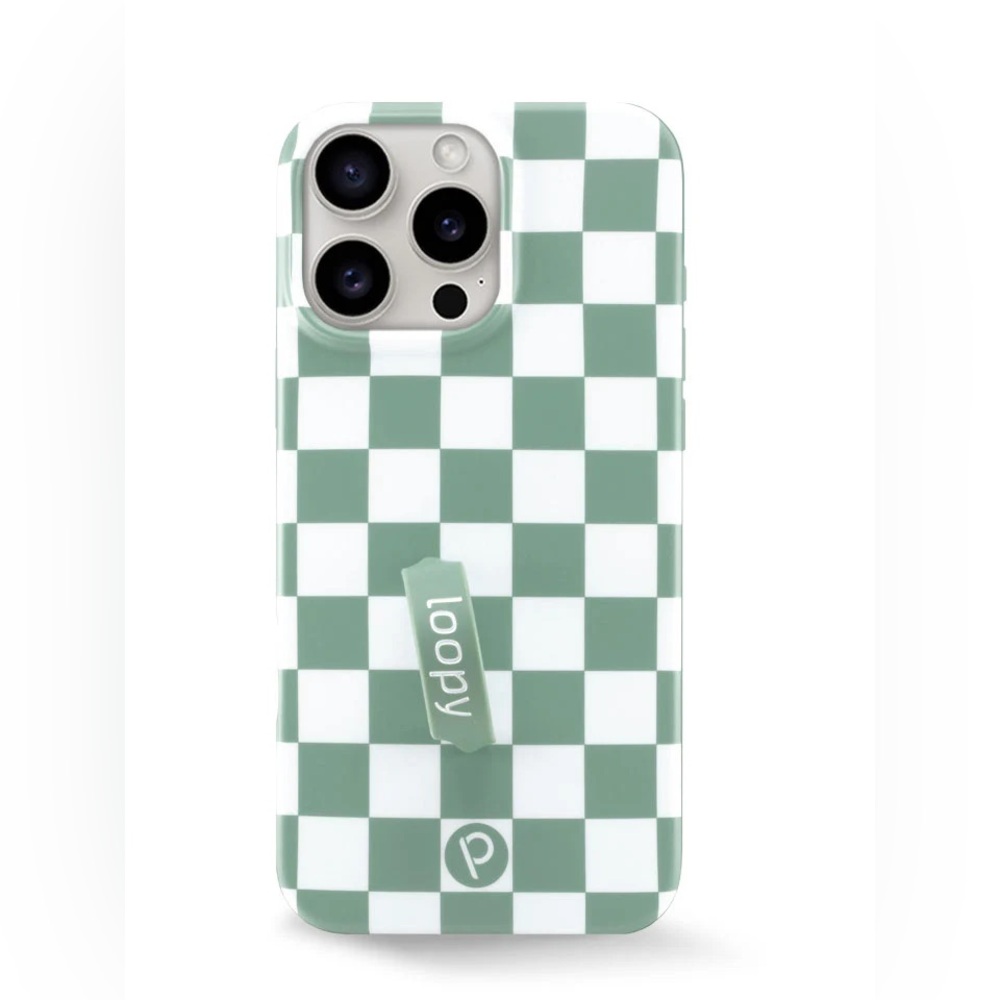Loopy Case Green Checkered Phone Case - iPhone 14 PRO